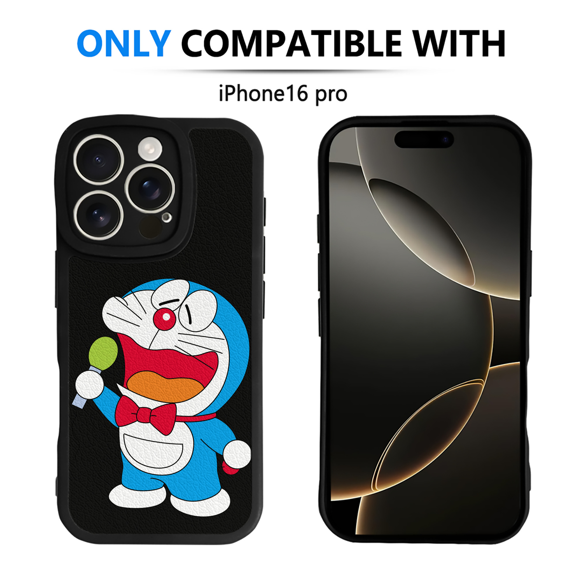 （画像用） ドラえもん Doraemon 【iPhone 16シリーズ対応】シリコンスマホケース（レザー調） 材質：シリコン